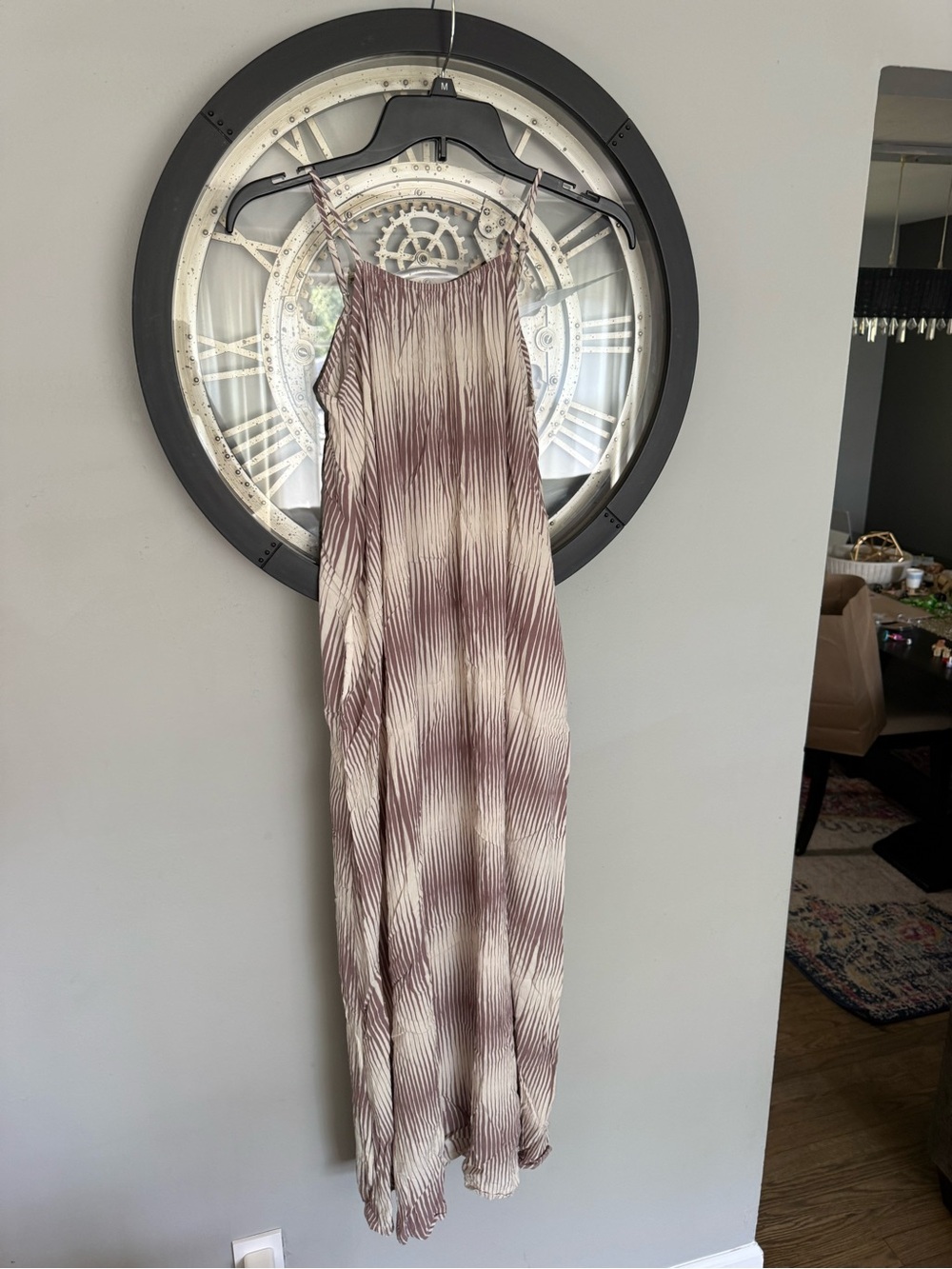 Target Taupe and Cream Pleated Maxi Dress